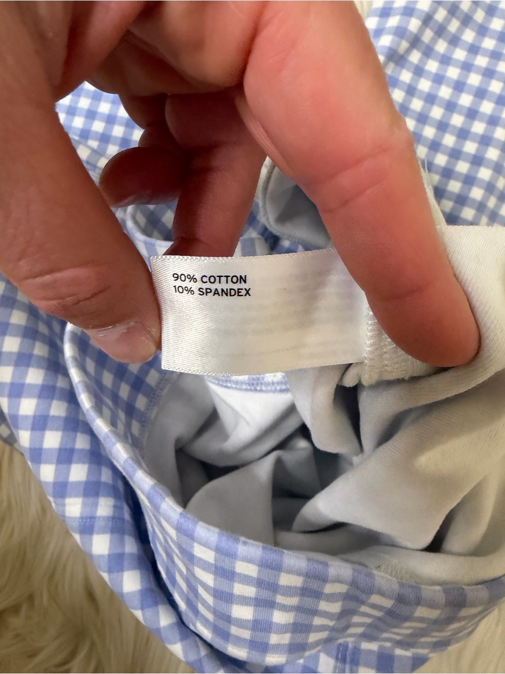 Duluth Trading Co Blue and White Gingham Wide Leg Cropped Pants Size CL - Picture 5 of 7